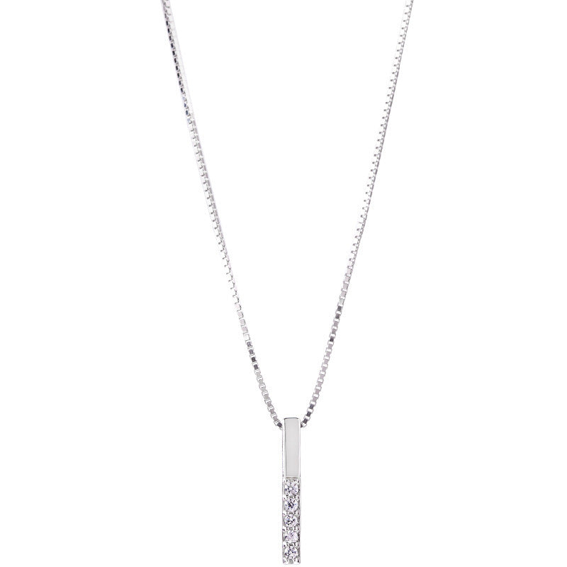 Vertical Bar Clavicle Necklace, S925 Sterling Silver