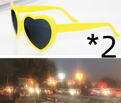 Heart-Shaped Light Diffraction Glasses