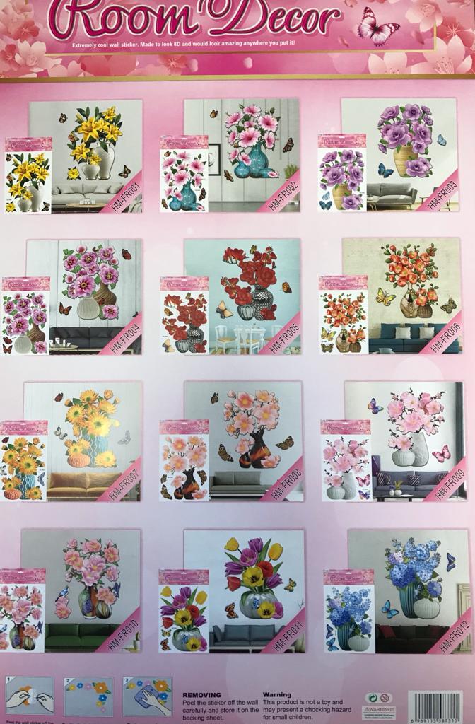 3D Flowers Vase Wall Stickers Elevate Your Space