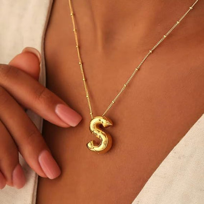 Glossy A-Z Letter Copper Pendant