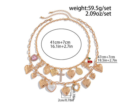 Ocean Wind Love Heart Pendant Chain Necklace