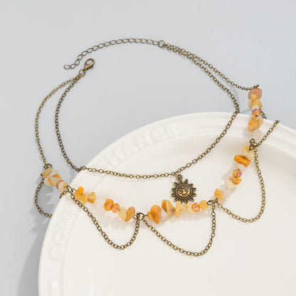 Multi-Layer Irregular Gravel Beach Necklace