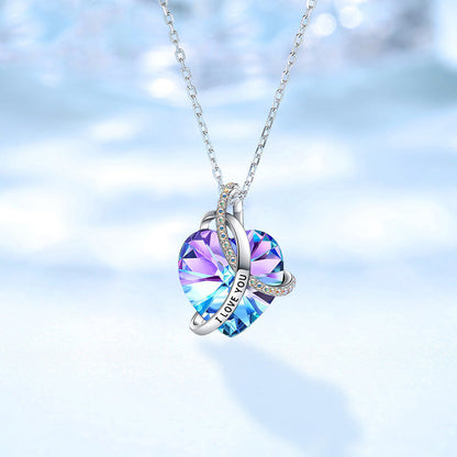 Pink Amethyst Heart Pendant Necklace
