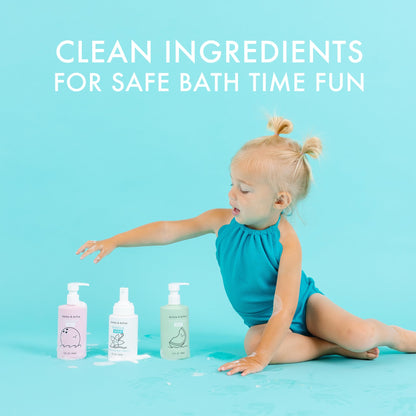 Beachy Bundle by Dabble & Dollop – Natural 3-in-1 Kids Bath Set (Honeydew Melon, Vanilla & Coconut) | Tear-Free, Vegan & Paraben Free