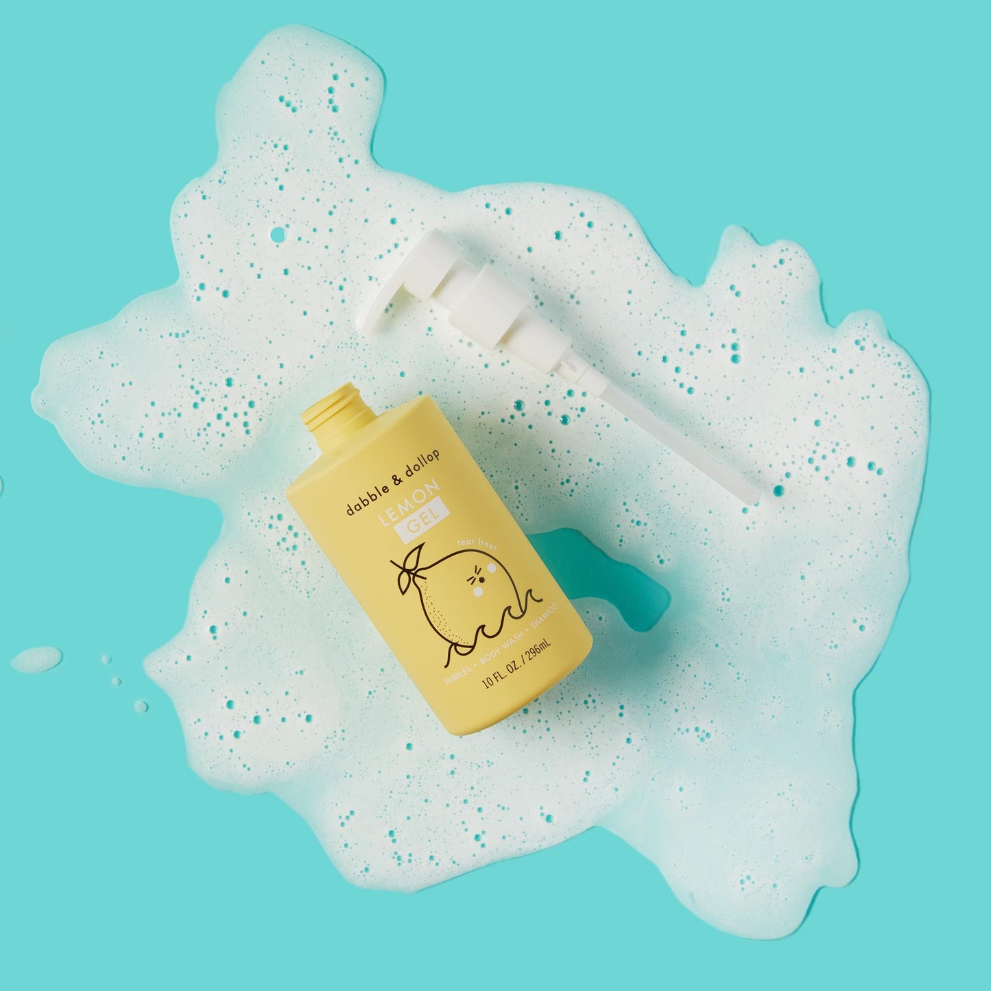 Dabble and Dollop Lemon + Vanilla 3-in-1 Bath Wash for Kids – Tear-Free, Plant-Based, 2-Pack