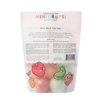 Dabble & Dollop Mini Bath Bombs – 24 Pack, Fresh Fruit Scents, Natural & Kid-Friendly