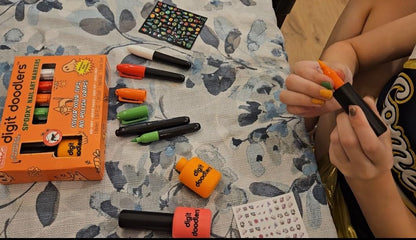 DaddyCo Unicorn Kids Non-Toxic Nail Art Markers — Safe, Washable with Bottle Applicator & Stickers