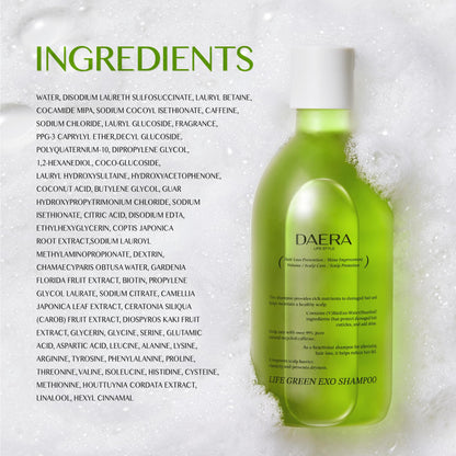 DAERA Life Green Exo Shampoo – Thinning Hair Thickening, 10.24 fl oz