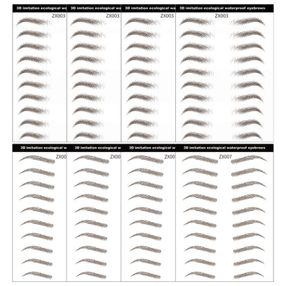 DAGEDA Brown 4D Eyebrow Transfers - Waterproof Long-Lasting Stickers (Set B)
