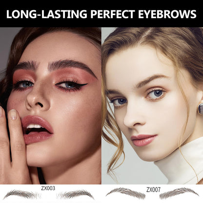 DAGEDA Brown 4D Eyebrow Transfers - Waterproof Long-Lasting Stickers (Set B)