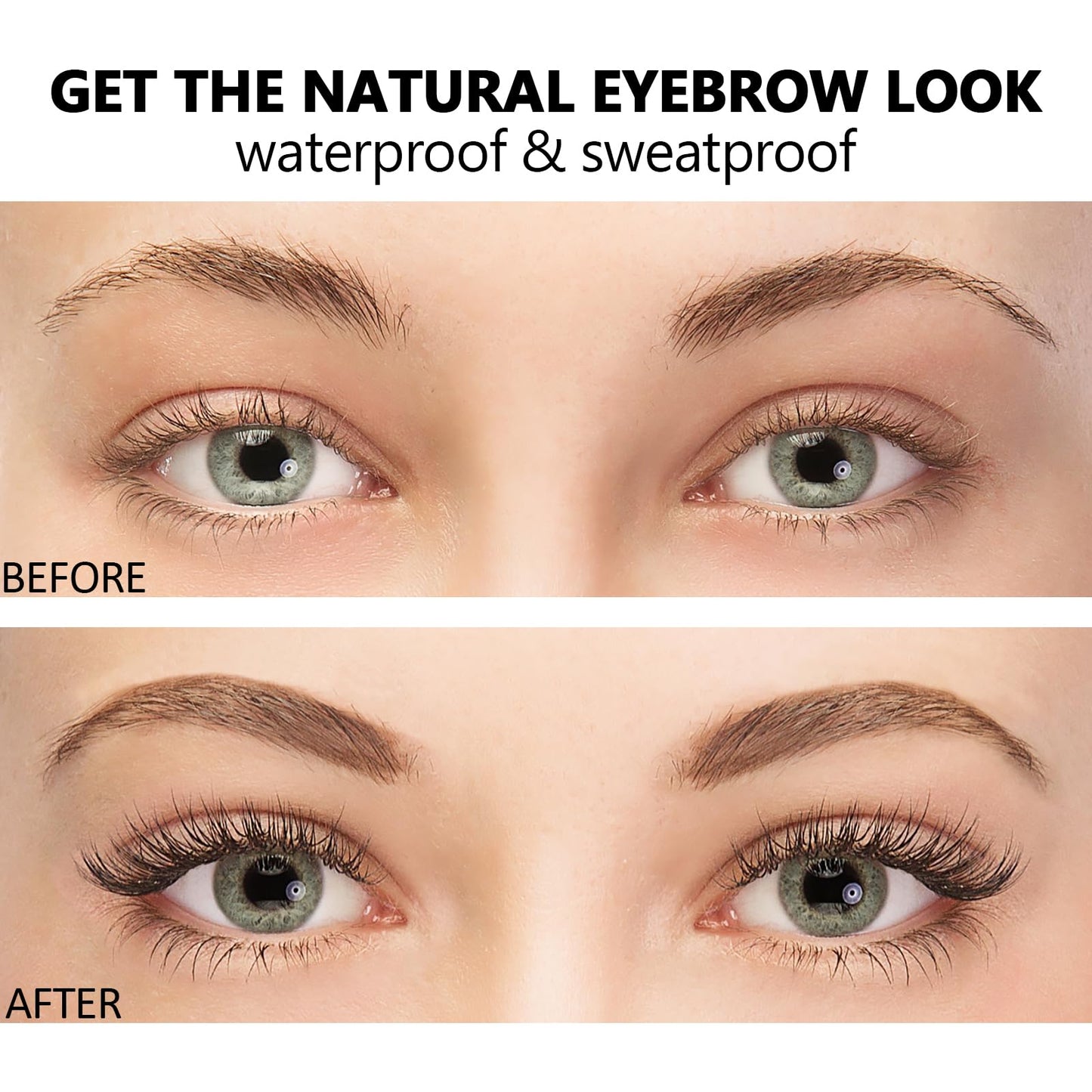 DAGEDA Brown 4D Eyebrow Transfers - Waterproof Long-Lasting Stickers (Set B)