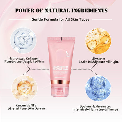 DaiLaiFu Collagen Night Wrap Mask (2.54 fl oz) – Peel-Off Overnight Nourishment, Hydration & Firming