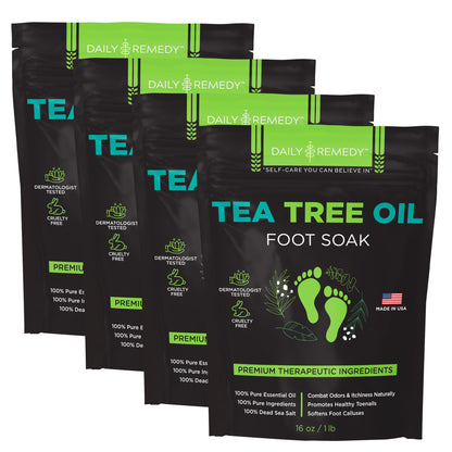 Daily Remedy Tea Tree Foot Soak with Epsom Salt – Made in USA, 64 oz