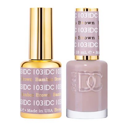 DAISY DND DND DC Gel Polish Set – Bamboo Brown 103, Gel + Lacquer Duo (0.5 fl oz)