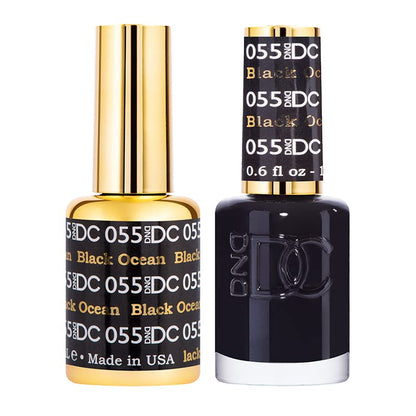 Daisy DND DC Gel Polish Set – Black Ocean 055 Duo (Gel + Lacquer), UV/LED, 0.5 fl oz