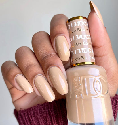 DAISY DND Gel Polish Set – Coco Butter Beige Duo (Gel Polish + Matching Lacquer), 0.5 oz Each