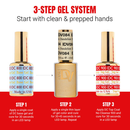 DAISY DND Coquette Collection Gel Polish Set 084 Dandelion | UV/LED Gel Polish & Air Dry Lacquer Duo (0.5 fl oz) - Chip-Free Finish