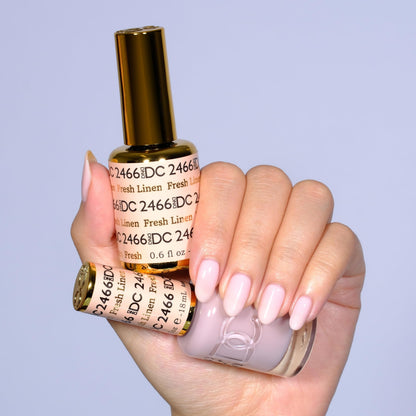 Daisy DND DC Gel Polish Set – Fresh Linen 2466 Sheer Gel & Matching Air Dry Lacquer Duo