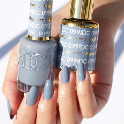 Daisy DND DC Gel Polish Set – Blue Collection, 099 Bayberry, UV/LED Gel Polish & Air Dry Lacquer (Chip-Free Duo)