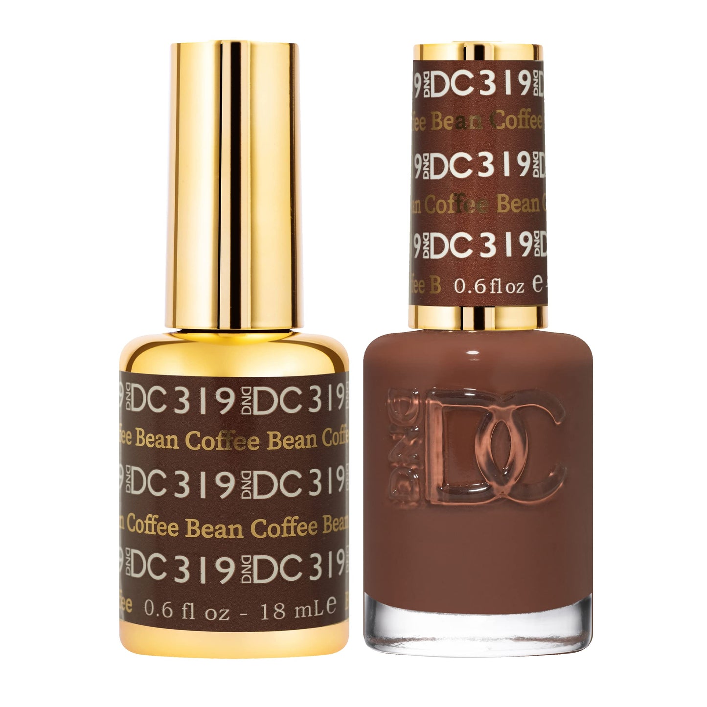 DAISY DND DC Gel Polish Set – Brown Collection, 319 Coffee Bean, 0.5 Fl Oz (Gel + Lacquer Duo)