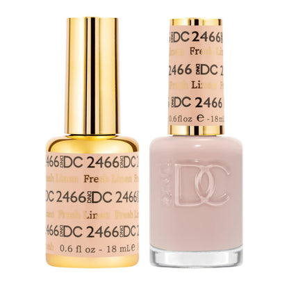 Daisy DND DC Gel Polish Set – Fresh Linen 2466 Sheer Gel & Matching Air Dry Lacquer Duo