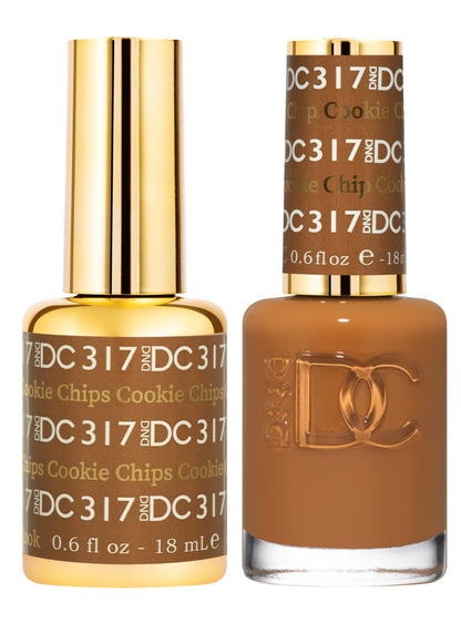 DND DC Gel Polish Set Brown Collection by DAISY DND | UV/LED Gel Polish & Air Dry Lacquer, Shade 317 Cookie Chips, 0.5 fl oz