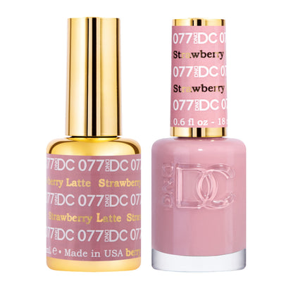 Daisy DND DC Gel Polish Set – Pink Collection Strawberry Latte | UV/LED Gel Polish & Air-Dry Lacquer Duo