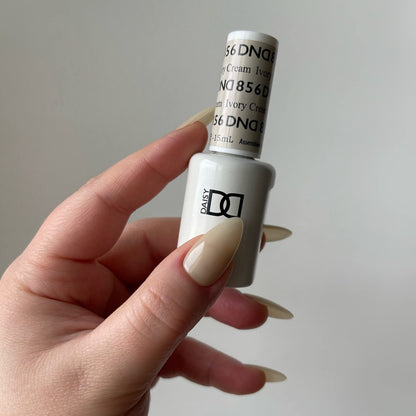Daisy DND Gel Polish Set Ivory Cream 856 – Gel + Lacquer Duo, UV/LED, Chip-Free Finish, 0.5 fl oz