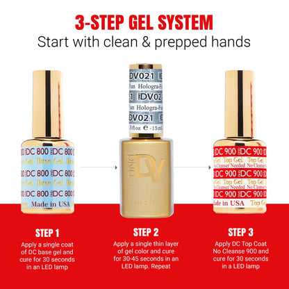 DAISY DND Gel Diva Polish Set – Mirrorball Collection | Red 031 Let’s Go To Vegas | Gel + Air Dry Duo, 0.5 Fl Oz Each