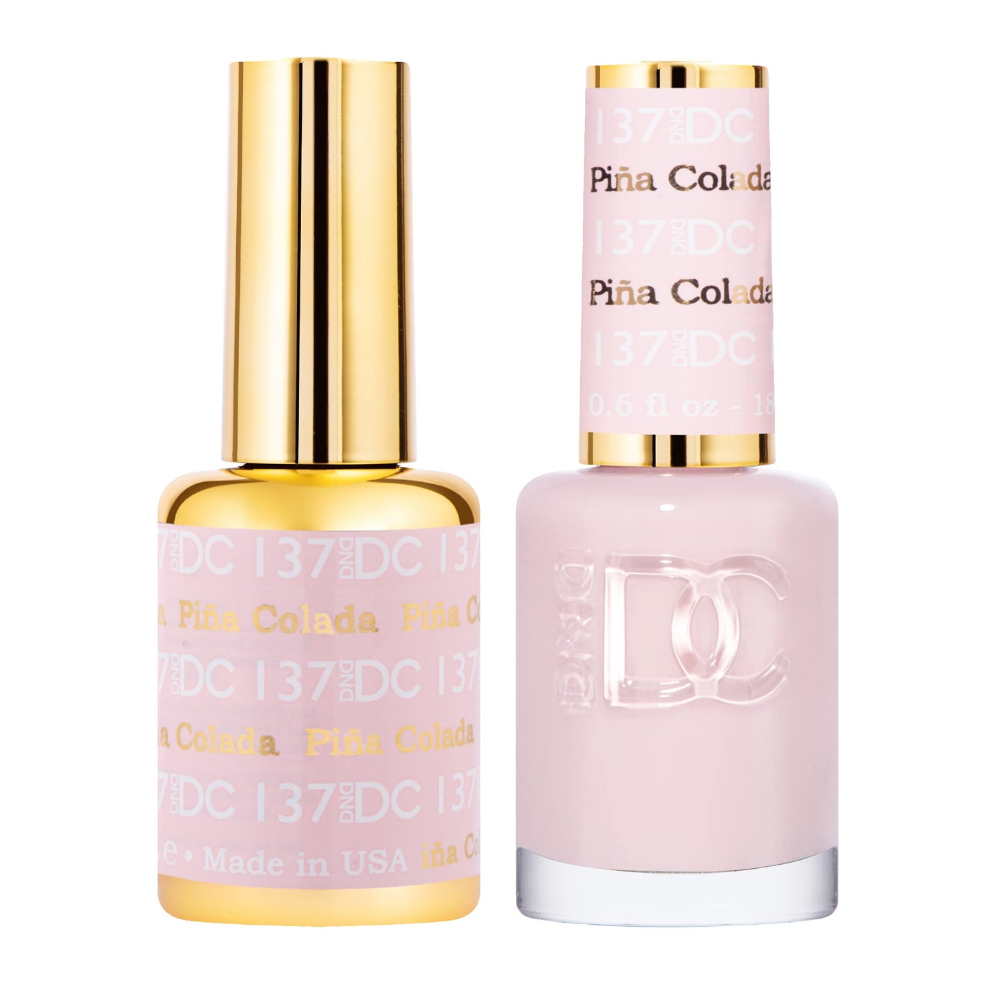 DND DC Gel Polish Set – Pink Collection (Pina Colada #137) Gel + Lacquer Duo, 0.5 fl oz