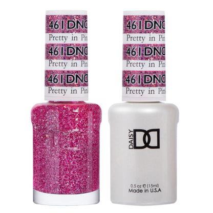 DAISY DND Pretty In Pink Gel Polish Set #461 | UV/LED Gel Polish + Air-Dry Lacquer Duo, 0.5 Fl Oz