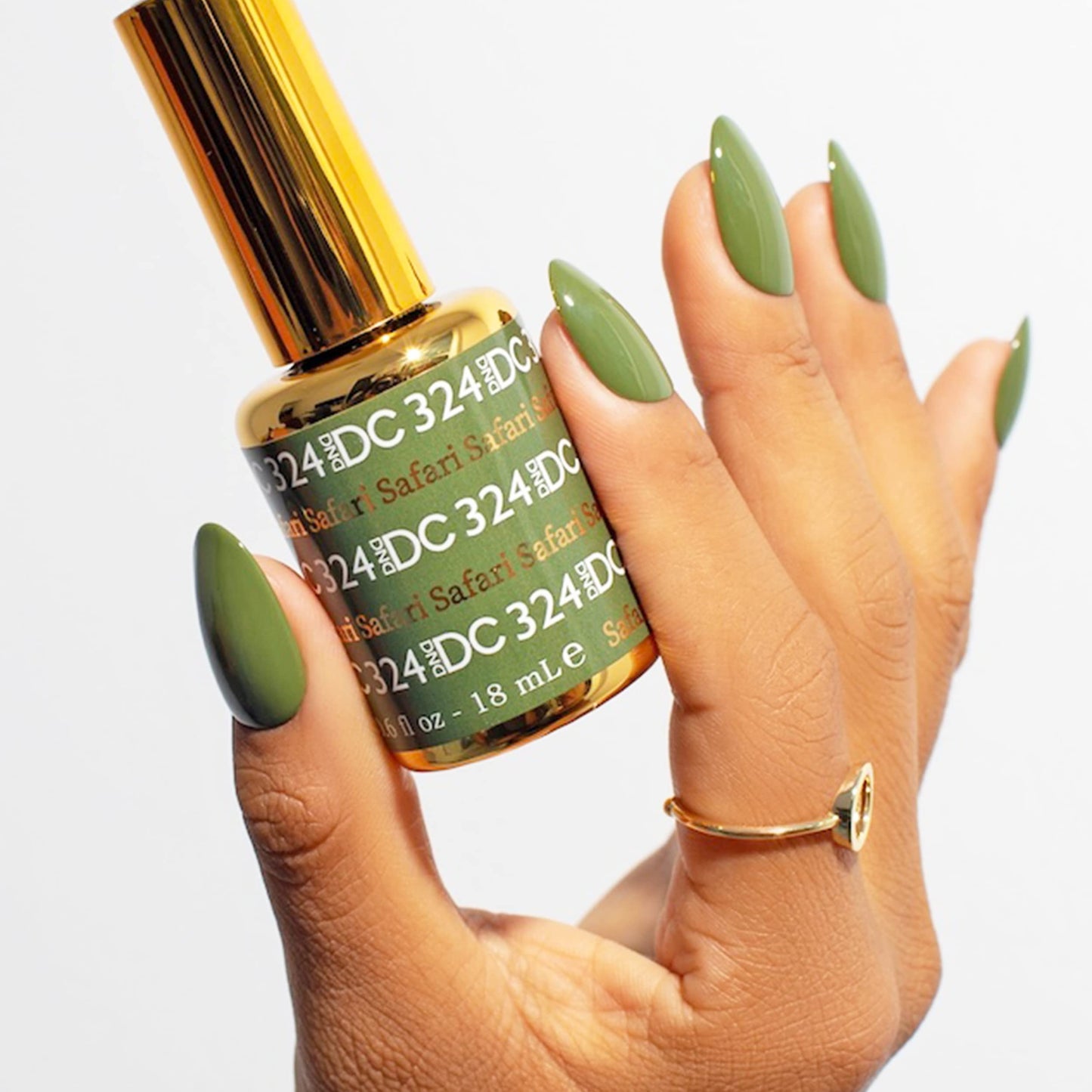 DAISY DND DND DC Gel Polish Set – Green Safari 324, Gel & Lacquer Duo, 0.5 Fl Oz Each