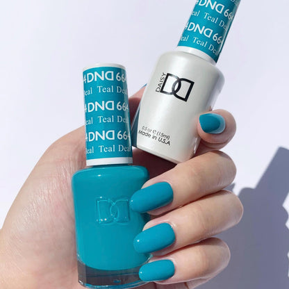 DAISY DND Gel Polish Set – Blue Collection Teal Deal #664, 0.5 Fl Oz Duo