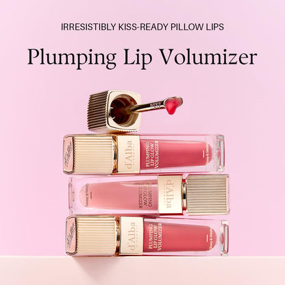 d'alba Piedmont Plumping Lip Glow Mood Volumizer – Hydrating Lip Plumper with Vegan Ceramide & Vitamin C & E, Feeble Pink (0.17 oz)