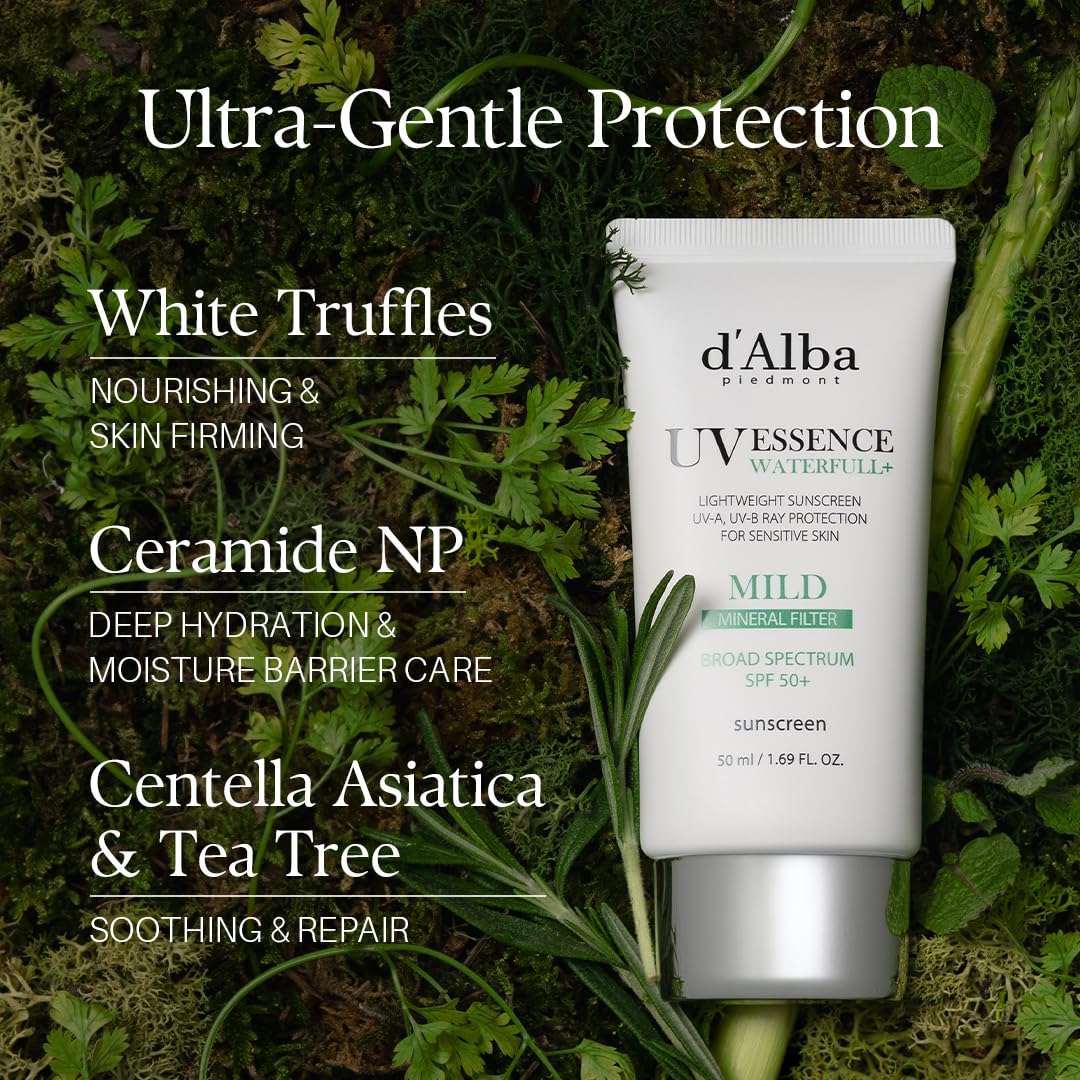 d'alba Piedmont Waterfull Mild Sunscreen SPF 50+ | Mineral, Vegan, Non-Nano