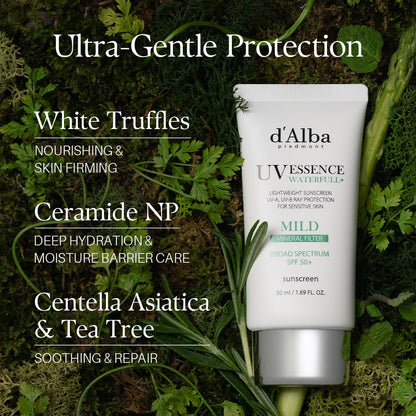 d'alba Piedmont Waterfull Mild Sunscreen SPF 50+ | Mineral, Vegan, Non-Nano