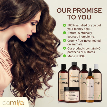 Damila Salt & Sulfate Free Shampoo & Conditioner for Keratin & Color-Treated Hair – 33.8 oz