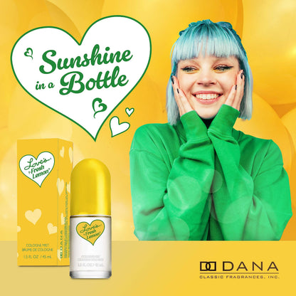 Dana Love's Fresh Lemon Cologne Mist – 1.5 Fl Oz | Invigorating Citrus Scent for Women