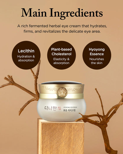 Danahan Hyoyong Fermented Hanbang Eye Cream – Double Size 1.01 oz, Anti-Aging & Brightening