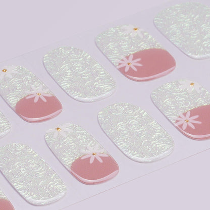 DANNI & TONI Floral Aurora Gel Nail Wraps – 28 Semi-Cured Strips
