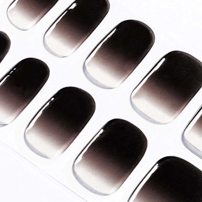 DANNI & TONI Semi Cured Gel Nail Strips – Black Transparent Ombre
