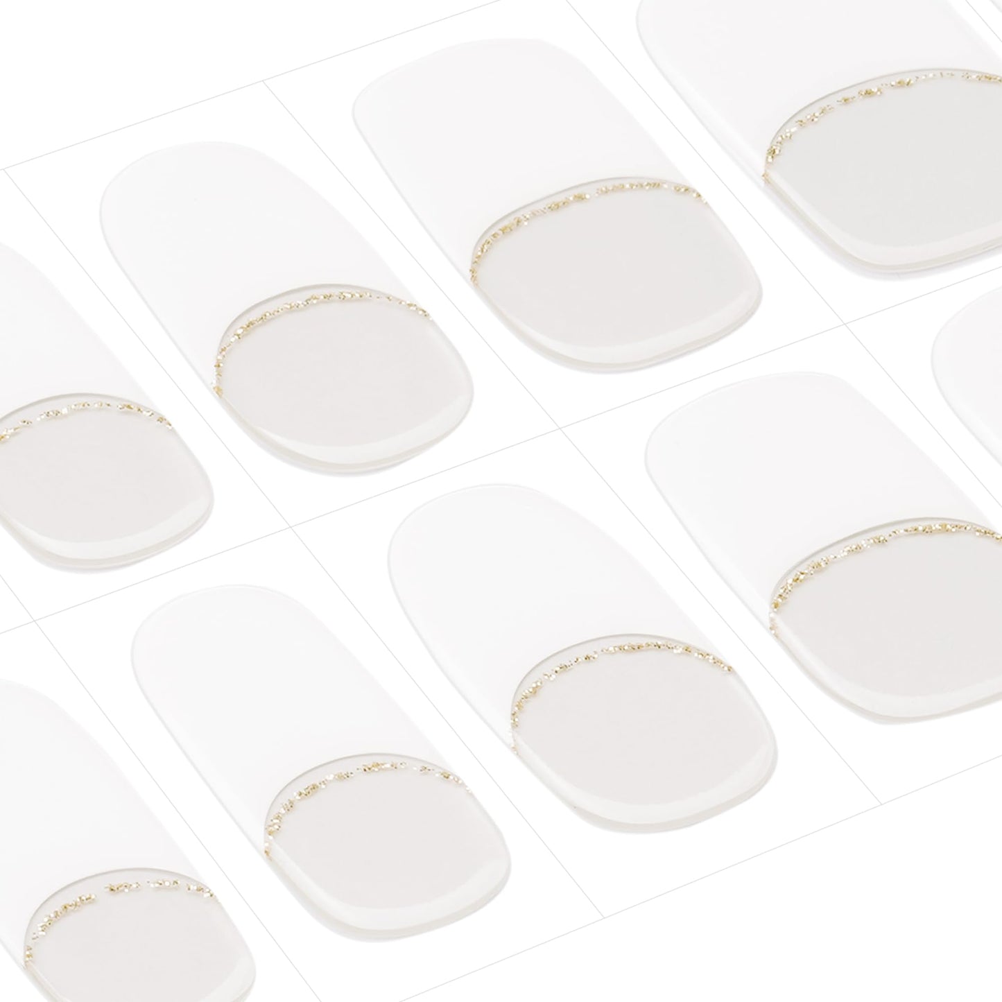 DANNI & TONI Semi Cured Gel Nail Strips – Glitter French Line (Chic) | 28 Stickers
