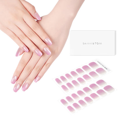 DANNI & TONI Semi-Cured Gel Nail Strips – Lavender Gradient (Lilac Sheen), 28 Wraps