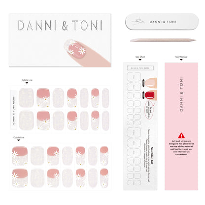 DANNI & TONI Floral Aurora Gel Nail Wraps – 28 Semi-Cured Strips
