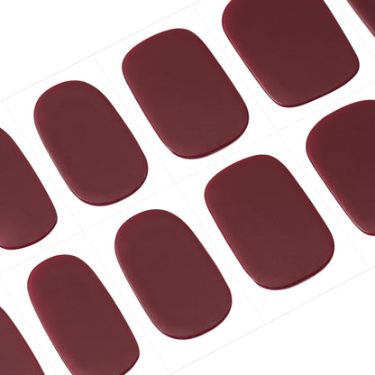 DANNI & TONI Semi-Cured Gel Nail Strips Matte Burgundy – Velvet Rouge | Easy At-Home Manicure