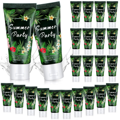 Dansib 24 Pcs Mini Sunscreen Bulk — SPF 30 Travel Size 1oz for Weddings (White Cream, Tropical)