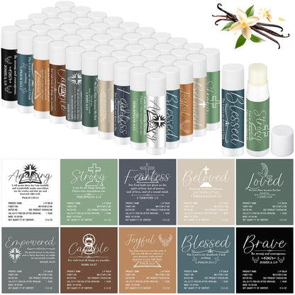 Dansib 50-Pack Christian Lip Balm Gift Set – Scripture Verse Bulk for Church & Staff