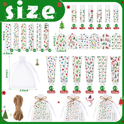 Dansib 72-Piece Christmas Gift Set for Party Favors – Hand Cream, Body Lotion, Lip Balm, Nail File & Stocking Stuffers