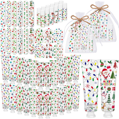 Dansib 72-Piece Christmas Gift Set for Party Favors – Hand Cream, Body Lotion, Lip Balm, Nail File & Stocking Stuffers