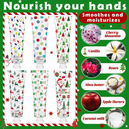 Dansib 72-Piece Christmas Gift Set for Party Favors – Hand Cream, Body Lotion, Lip Balm, Nail File & Stocking Stuffers